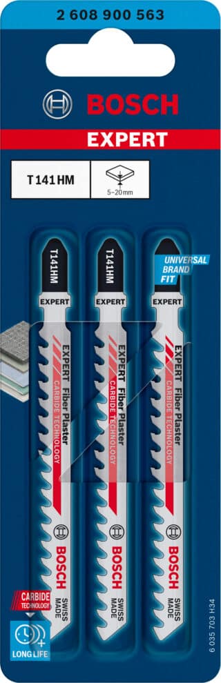 EXPERT 'Fiber Plaster' T 141 HM sticksågblad, 3 st