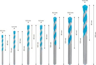 EXPERT MultiConstruction CYL-9 borrsats, 4/5/6/6/8/10/12 mm, 7 st.
