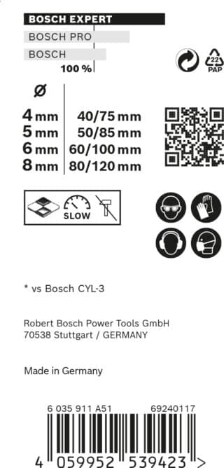 EXPERT MultiConstruction CYL-9 borrsats, 4/5/6/8 mm, 4 st.