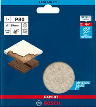 EXPERT M480 slipnät för excenterslipar 125 mm, G 80, 5 st