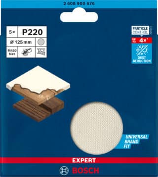 EXPERT M480 slipnät för excenterslipar 125 mm, G 220, 5 st
