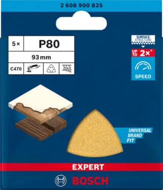EXPERT C470 slippapper för deltaslipar 93 mm, G 80, 5 st
