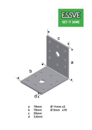 VINKEL V9 70X70X55X3MM