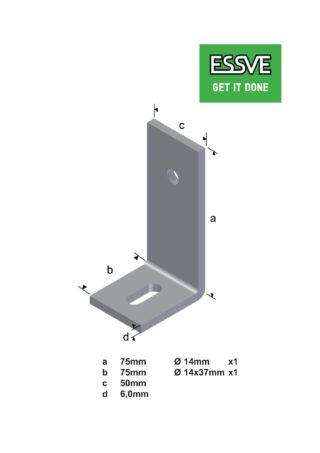 BETONGVINKEL A 75X75X50X6MM
