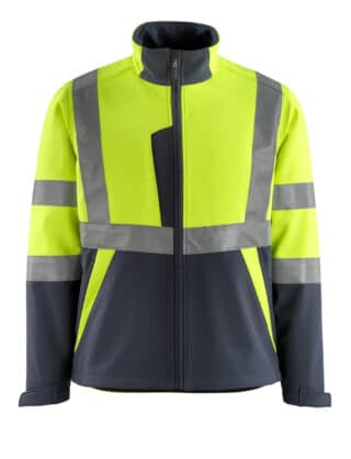 Softshelljacka 15902 Hi-Vis Gul/Mörk Marin XL