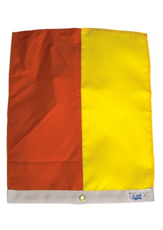 VARNINGSFLAGGA FORMENTA GUL/RÖD 40X35CM