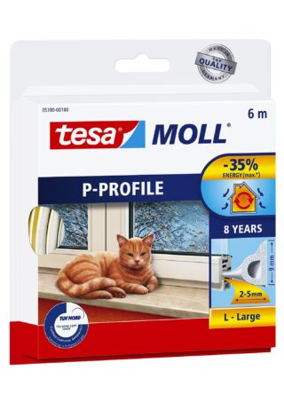 TÄTNINGSLIST 5390 TESA VIT P-PROFIL SJÄLVHÄFTANDE 5,5X9MM