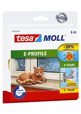 TÄTNINGSLIST 5463 E-PROFIL VIT SJÄLVHÄFTANDE 4X9MM 6M