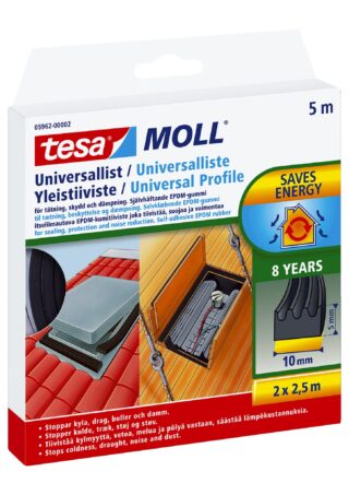 TÄTNINGSLIST 5962 UNIVERSAL TESA SVART 10MMX5MM 5M