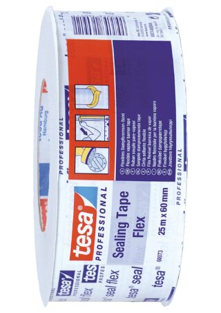 BYGGFOLIETEJP SEAL FLEX 60073 TESA VIT ARMERAD 60MMX25M