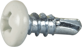BORRSKRUV KULLRIGT HUVUD VIT RAL9010 3,5X9,5 1000ST