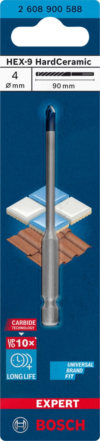 EXPERT HEX-9 HardCeramic borr, 4 x 90 mm