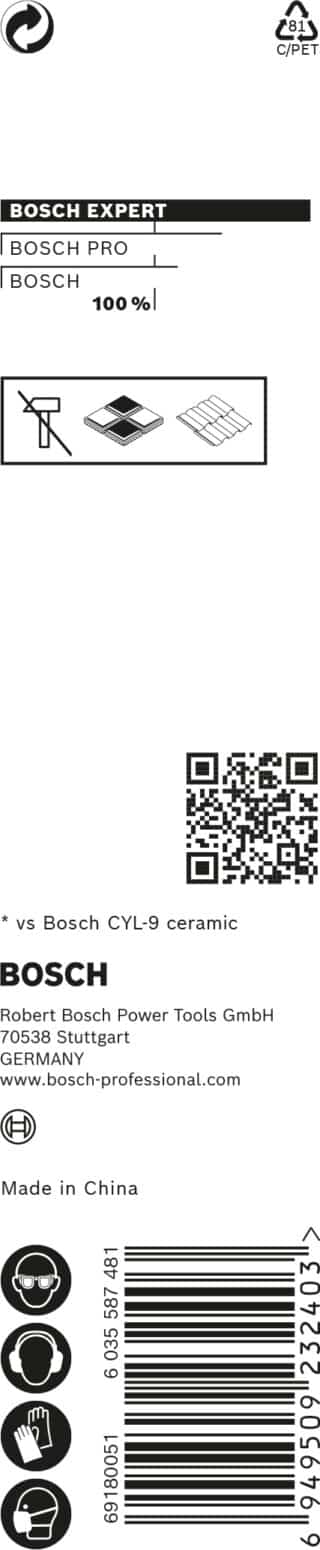 EXPERT HEX-9 HardCeramic borr, 4 x 90 mm