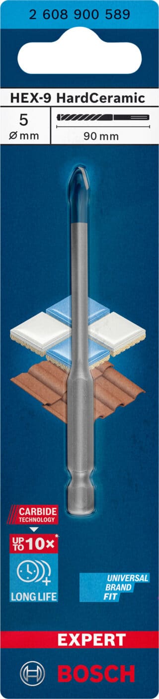 EXPERT HEX-9 HardCeramic borr, 5 x 90 mm