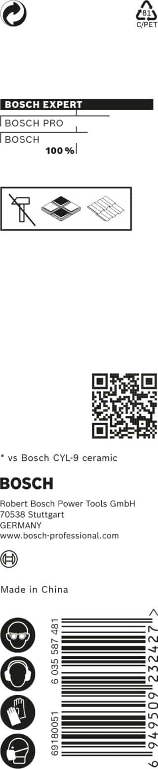 EXPERT HEX-9 HardCeramic borr, 6 x 90 mm