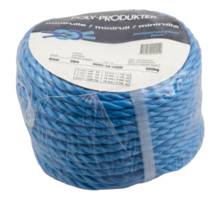 TÅGVIRKE POLY POLYPROPYLEN    3-SLAGET BLÅ 6MMX30M