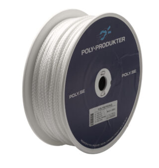 FLABYGGLINA POLY FLÄTAD POLYESTER VIT 5MMX200M