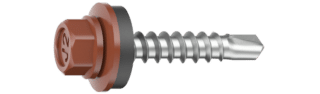 FARMARSKRUV FÖR ÖVERLAPP      TEGELRÖD RAL8004 4,8X20MM