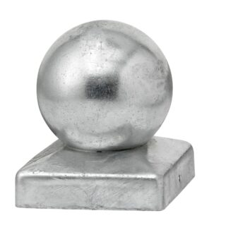 STOLPLOCK MED KNOPP VARMGALVAT STÅL 96X96MM