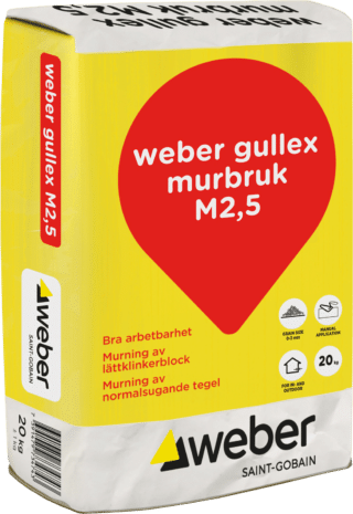 Murbruk Gullex tjockfog M2,5 20kg
