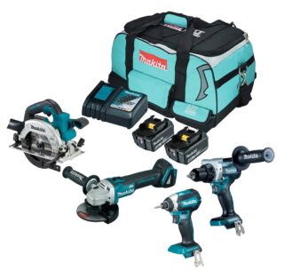 KOMBOKIT DLX4156TX1 MAKITA 18V4 MASKINER 2X5AH LADDARE