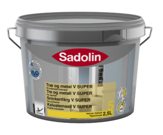 SNICKERIFÄRG SADOLIN V SUPER 5 BW INOMHUS 2,5L
