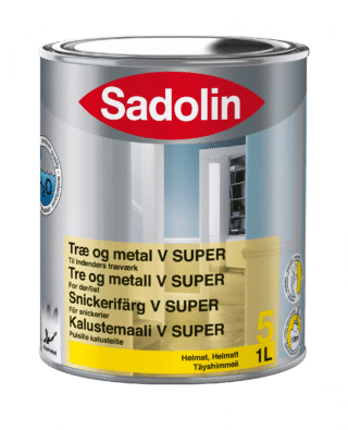 SNICKERIFÄRG SADOLIN V SUPER 5 BW INOMHUS 1L