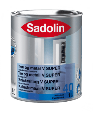 SNICKERIFÄRG SADOLIN V SUPER 40 BW INOMHUS 1L