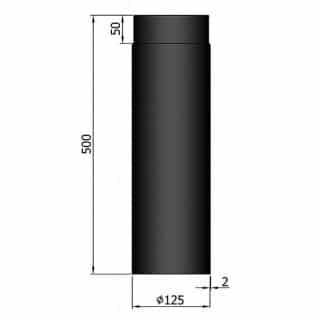 Rökrör Rak 125 Svart L=500mm 11-130