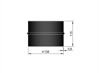Rökrör 130 Murstos Dubbel L=115mm Bred Kant 13-710