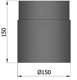 Rökrör Rak 150 Svart L=150mm 15-100