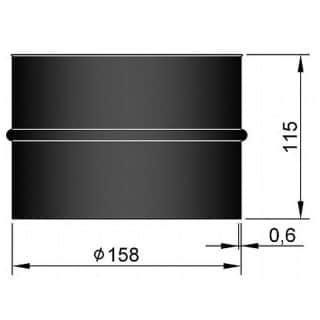 Rökrör 150 Murstos Enkel L=115 15-710