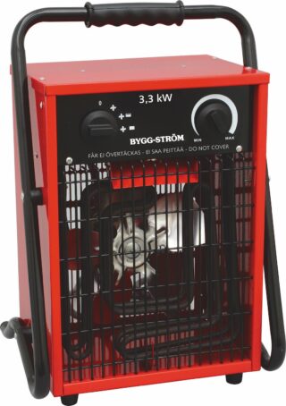 VÄRMEFLÄKT BYGG MED STATIV    BYGG-STRÖM RÖD 230V 3,3KW IP44