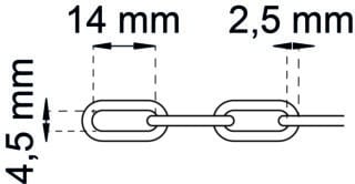 KÄTTING 250-2 SVART 4,5X14MM  10M