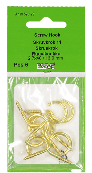 SKRUVKROK 11 MÄSSING 40 MM 6-PACK UTG