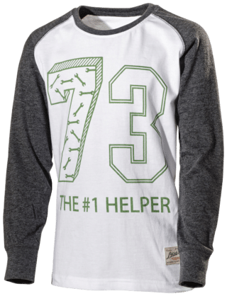 T-SHIRT 353B L.BRADOR GRÅ/VIT 122/128