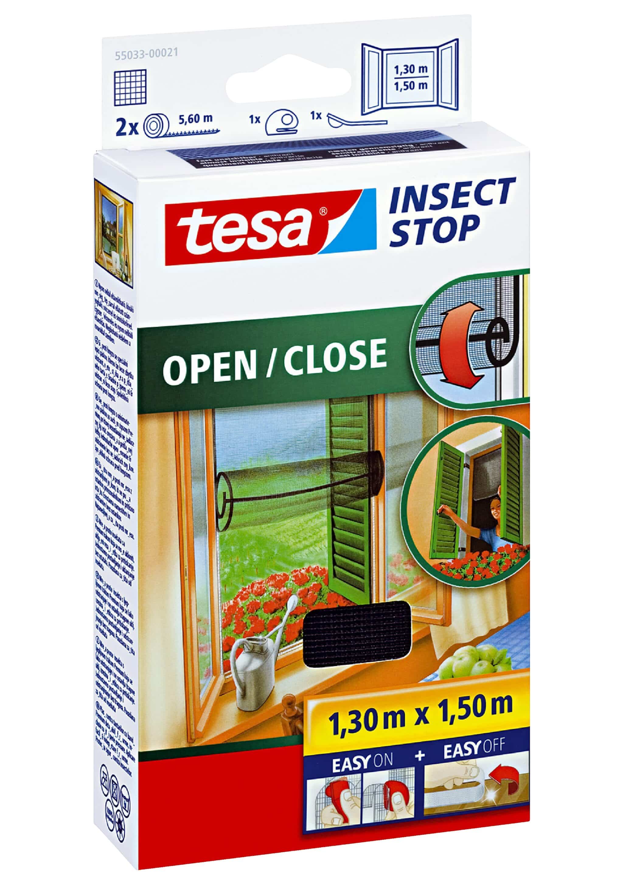 INSEKTSNÄT 55033 TESA SVART   OPEN/CLOSE 1,3X1,5M
