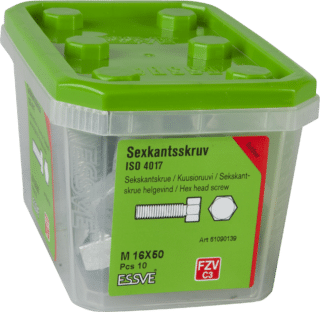 Sexkantskruv, hel-/delgängad, ISO 4014/4017, FZV