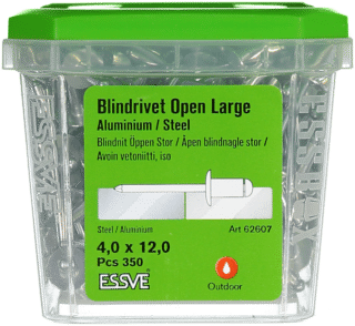 BLINDNIT AL/ST ÖPPEN STORT KH GR.OMR.6,5-9 4,0X12 350ST