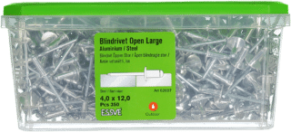 BLINDNIT AL/ST ÖPPEN STORT KH GR.OMR.6,5-9 4,0X12 350ST
