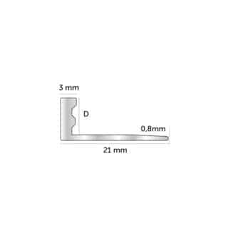 KAKELLIST L ALU B/S 12MM 2,5M