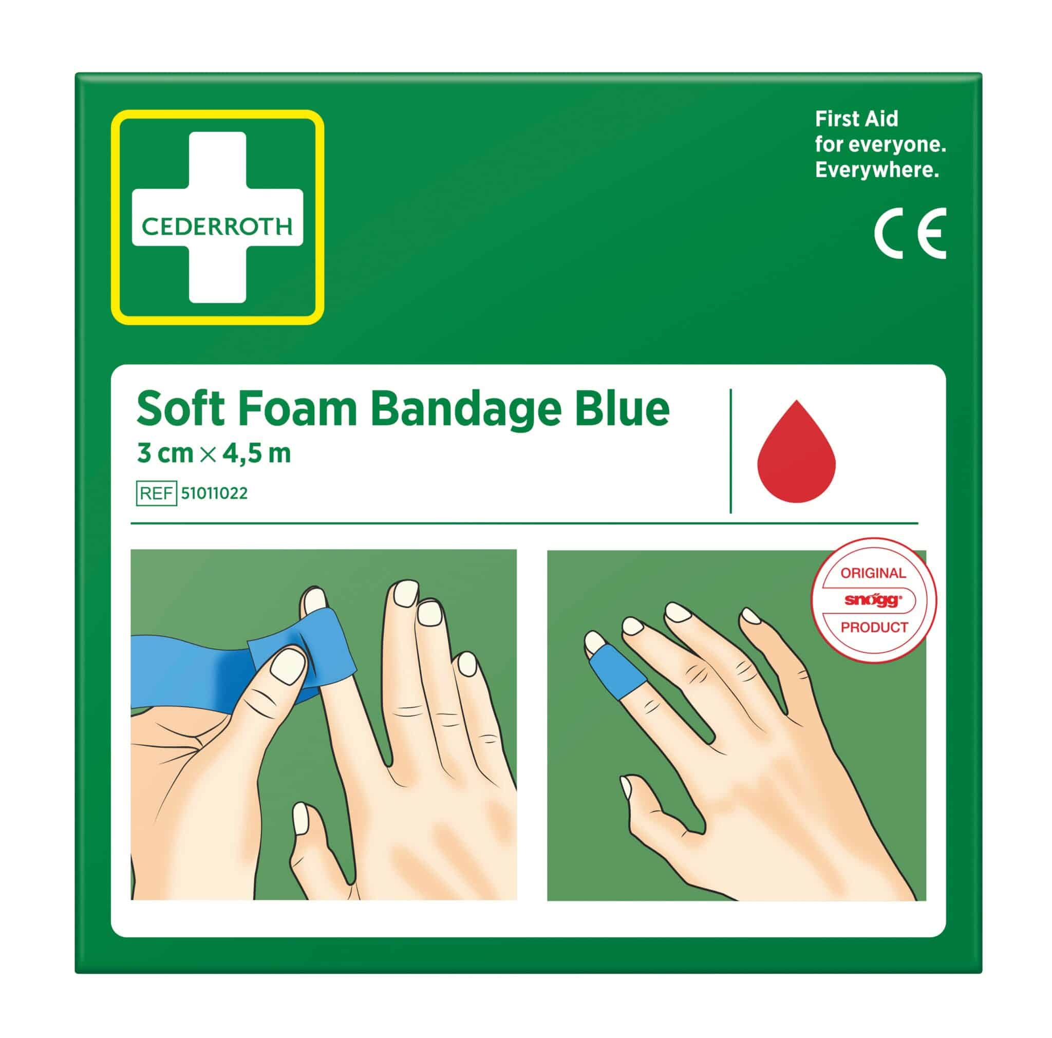Bandage Soft Foam Blue 3cm 4,5m