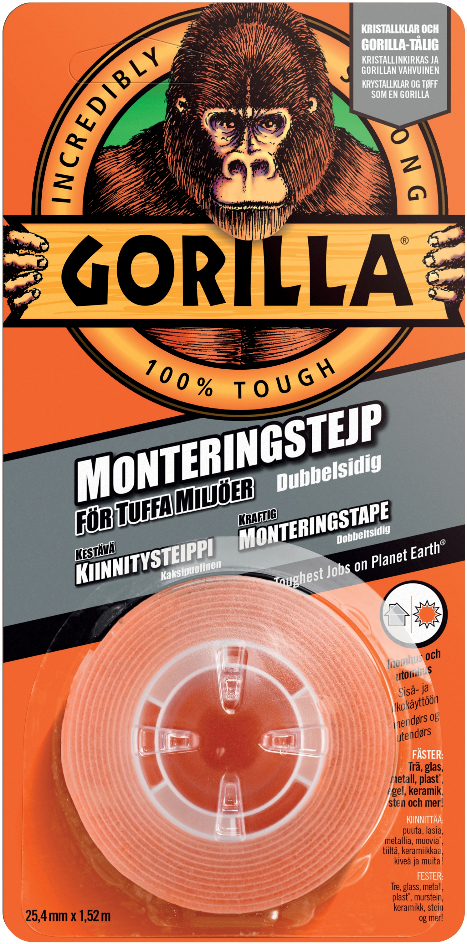 Monteringstejp Gorilla 25,4Mmx1,52m