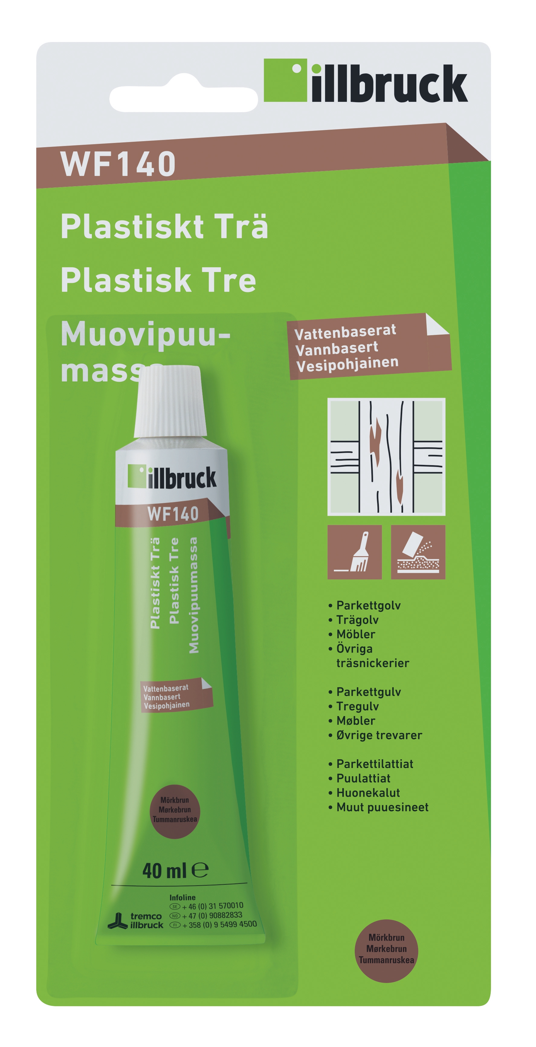 Plastiskt Trä Wf140 Ljusbrun 40ml