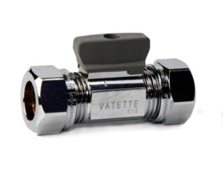 Kulventil med Vred Vatette Cu-Cu Rak Klämkoppl Fkr 12x12